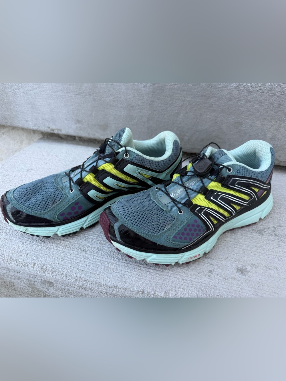 Trail - Salomon X-Mission 3 Men’s Gray/Blue Low Top Lace-Up Athletic Sneakers